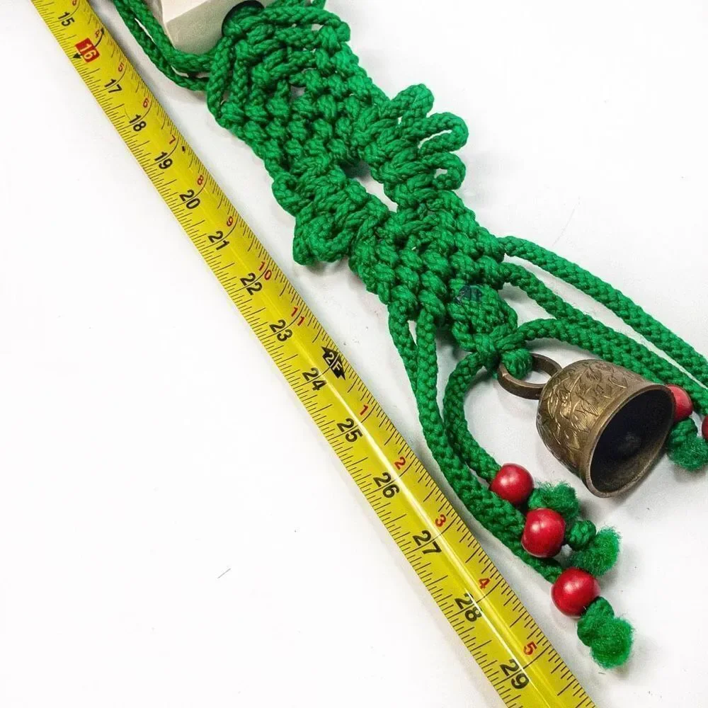 VTG Holiday Noel Porcelain Macrame Bell Door Hanging 1979 O’Henry